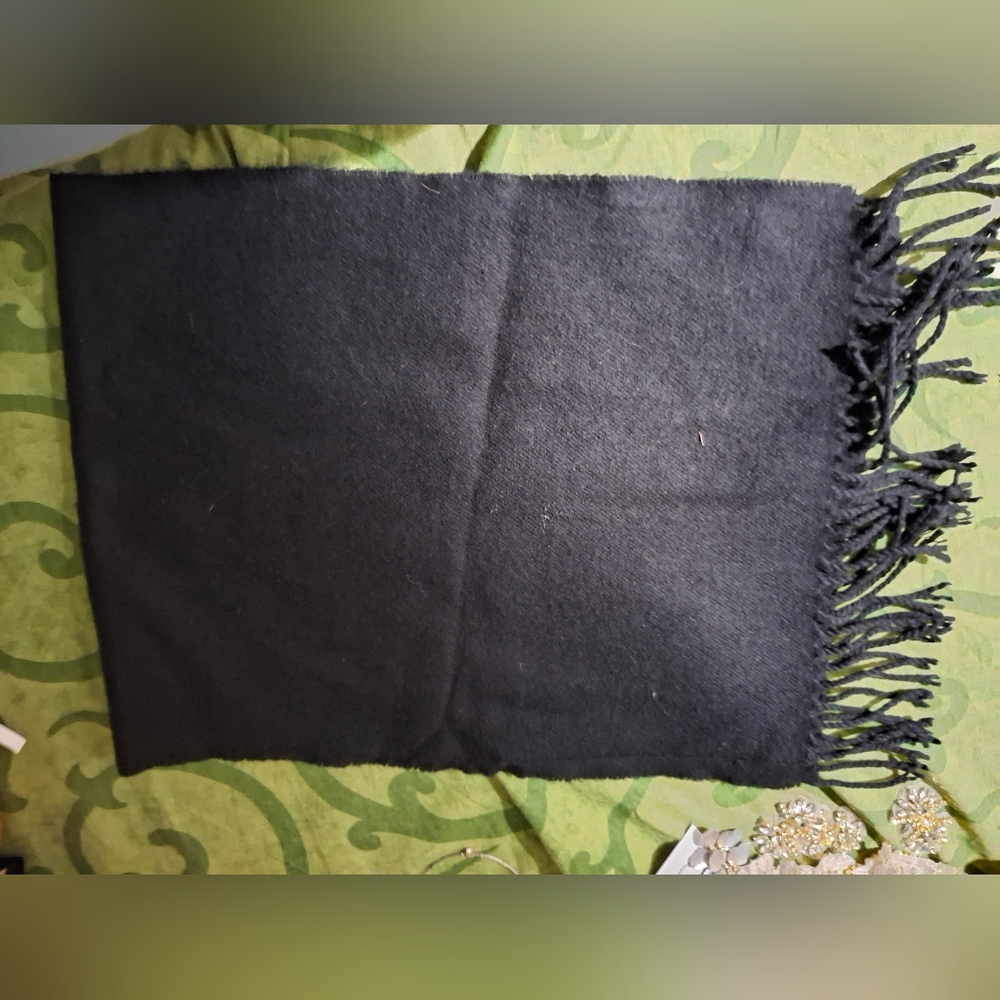 Black Fringed Scarf